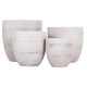 ΣΕΤ 4ΤΜΧ ΓΛΑΣΤΡΕΣ ΣΤΡΟΓΓΥΛΕΣ ΣΕΙΡΑ GARDENER HM4719 FIBERCLAY-ΧΡΩΜΑ CEMENT Φ44x43Υεκ
