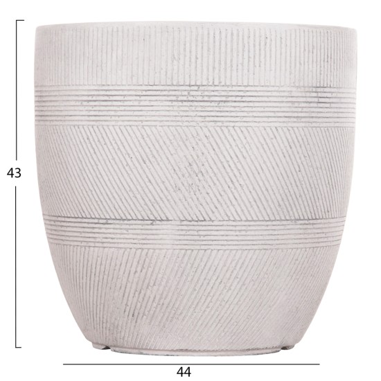 ΣΕΤ 4ΤΜΧ ΓΛΑΣΤΡΕΣ ΣΤΡΟΓΓΥΛΕΣ ΣΕΙΡΑ GARDENER HM4719 FIBERCLAY-ΧΡΩΜΑ CEMENT Φ44x43Υεκ