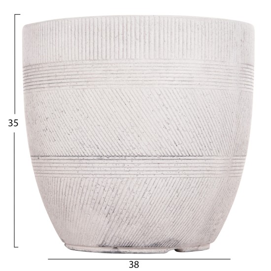 ΣΕΤ 4ΤΜΧ ΓΛΑΣΤΡΕΣ ΣΤΡΟΓΓΥΛΕΣ ΣΕΙΡΑ GARDENER HM4719 FIBERCLAY-ΧΡΩΜΑ CEMENT Φ44x43Υεκ