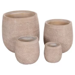 ΣΕΤ 4ΤΜΧ ΓΛΑΣΤΡΕΣ ΣΤΡΟΓΓΥΛΕΣ GARDENER HM4722 FIBERCLAY--IVORY CEMENT Φ54x54Υεκ
