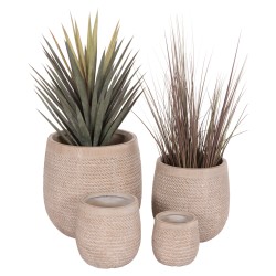 ΣΕΤ 4ΤΜΧ ΓΛΑΣΤΡΕΣ ΣΤΡΟΓΓΥΛΕΣ GARDENER HM4722 FIBERCLAY--IVORY CEMENT Φ54x54Υεκ