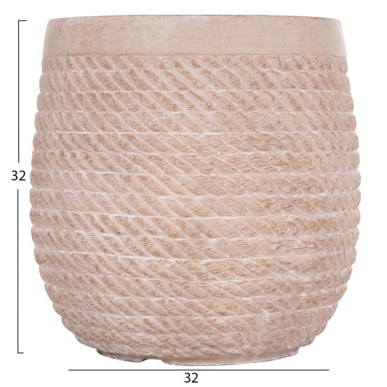 ΣΕΤ 4ΤΜΧ ΓΛΑΣΤΡΕΣ ΣΤΡΟΓΓΥΛΕΣ GARDENER HM4722 FIBERCLAY--IVORY CEMENT Φ54x54Υεκ