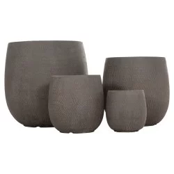 ΣΕΤ 4ΤΜΧ ΓΛΑΣΤΡΕΣ ΣΤΡΟΓΓΥΛΕΣ GARDENER HM4726 FIBERCLAY ΓΚΡΙΖΟΠΡΑΣΙΝΟ Φ52x55Υεκ