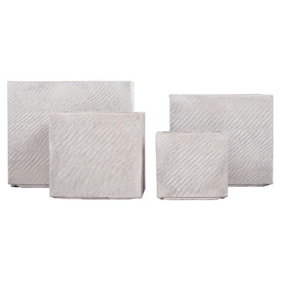 ΣΕΤ 4ΤΜΧ ΓΛΑΣΤΡΕΣ ΤΕΤΡΑΓΩΝΕΣ GARDENER HM4730 FIBERCLAY ΓΚΡΙ CEMENT 37x37x32Υεκ. ΣΕΤ 4ΤΜΧ ΓΛΑΣΤΡΕΣ ΤΕΤΡΑΓΩΝΕΣ GARDENER HM4730 FIBERCLAY ΓΚΡΙ CEMENT 37x37x32Υεκ.