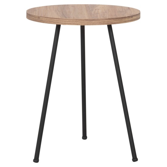 ΣΕΤ ΒΟΗΘ.ΤΡΑΠΕΖΑΚΙΑ KISSA HM18174.04 ΜΕΛΑΜΙΝΗ ΣΕ ΦΥΣΙΚΟ-ΜΑΥΡΑ ΜΕΤΑΛ.ΠΟΔΙΑ