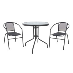 ΣΕΤ ΕΞΩΤ. ΧΩΡΟΥ 3ΤΜΧ HM10711.01 ΓΚΡΙ ΜΕΤΑΛΛΟ-ΓΥΑΛΙ ΑΣΦΑΛΕΙΑΣ-ΓΚΡΙ TEXTILENE