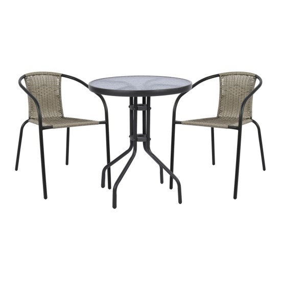 ΣΕΤ ΕΞΩΤ.ΧΩΡΟΥ 3ΤΜΧ LIMA HM21110 ΤΡΑΠΕΖΙ ΜΕ 2 ΠΟΛΥΘΡΟΝΕΣ- ΓΚΡΙ ΧΡΩΜΑ