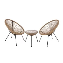 ΣΕΤ ΕΞΩΤ.ΧΩΡΟΥ 3ΤΜΧ ACAPULCO HM21111 ΤΡΑΠΕΖΙ & 2 ΠΟΛΥΘΡΟΝΕΣ ΣΕ ΜΑΥΡΟ-ΜΠΕΖ