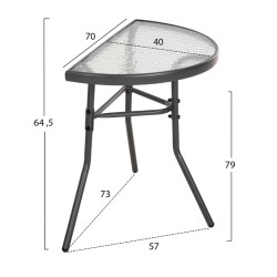 ΣΕΤ ΕΞΩΤ.ΧΩΡΟΥ 3ΤΜΧ LAURA HM21112 ΤΡΑΠΕΖΙ ΗΜΙΚΥΚΛΙΚΟ & 2 ΠΟΛΥΘΡΟΝΕΣ- ΓΚΡΙ