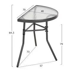 ΣΕΤ ΕΞΩΤ.ΧΩΡΟΥ 3ΤΜΧ LAURA HM21112 ΤΡΑΠΕΖΙ ΗΜΙΚΥΚΛΙΚΟ & 2 ΠΟΛΥΘΡΟΝΕΣ- ΓΚΡΙ