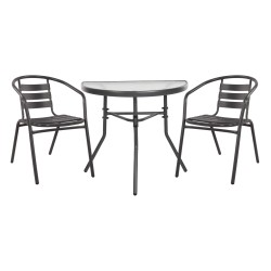 ΣΕΤ ΕΞΩΤ.ΧΩΡΟΥ 3ΤΜΧ LAURA HM21112 ΤΡΑΠΕΖΙ ΗΜΙΚΥΚΛΙΚΟ & 2 ΠΟΛΥΘΡΟΝΕΣ- ΓΚΡΙ