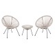 ΣΕΤ ΕΞΩΤΕΡΙΚΟΥ ΧΩΡΟΥ 3ΤΜΧ ACAPULCO HM11861.03 P.E.RATTAN ΕΚΡΟΥ-ΜΕΤΑΛΛΟ ΣΕ ΜΑΥΡΟ