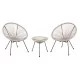 ΣΕΤ ΕΞΩΤΕΡΙΚΟΥ ΧΩΡΟΥ 3ΤΜΧ ACAPULCO HM11861.03 P.E.RATTAN ΕΚΡΟΥ-ΜΕΤΑΛΛΟ ΣΕ ΜΑΥΡΟ