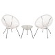 ΣΕΤ ΕΞΩΤΕΡΙΚΟΥ ΧΩΡΟΥ 3ΤΜΧ ACAPULCO HM11861.12 P.E.RATTAN ΛΕΥΚΟ-ΜΕΤΑΛΛΟ ΣΕ ΜΑΥΡΟ