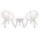 ΣΕΤ ΕΞΩΤΕΡΙΚΟΥ ΧΩΡΟΥ 3ΤΜΧ ACAPULCO HM11861.12 P.E.RATTAN ΛΕΥΚΟ-ΜΕΤΑΛΛΟ ΣΕ ΜΑΥΡΟ