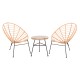 ΣΕΤ ΕΞΩΤΕΡΙΚΟΥ ΧΩΡΟΥ 3ΤΜΧ ALLEGRA HM21047.11 ΜΠΕΖ ΣΥΝΘ.RATTAN-ΜΕΤΑΛΛΟ ΣΕ ΜΑΥΡΟ