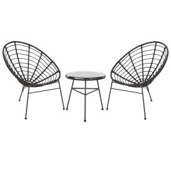 ΣΕΤ ΕΞΩΤΕΡΙΚΟΥ ΧΩΡΟΥ 3ΤΜΧ ALLEGRA HM21047.12 ΜΑΥΡΟ ΣΥΝΘ.RATTAN & ΜΕΤΑΛΛΟ