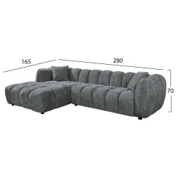 ΣΕΤ ΚΑΝΑΠΕΣ ΓΩΝΙΑ (ΑΡΙΣΤΕΡΗ)-ΠΟΛΥΘΡΟΝΑ LOUNGE LYKKE HM10820.02L ΕΚΡΟΥ ΥΦΑΣΜΑ