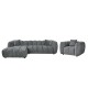 ΣΕΤ ΚΑΝΑΠΕΣ ΓΩΝΙΑ (ΑΡΙΣΤΕΡΗ)-ΠΟΛΥΘΡΟΝΑ LOUNGE LYKKE HM10820.01L ΓΚΡΙ ΥΦΑΣΜΑ