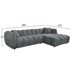 ΣΕΤ ΚΑΝΑΠΕΣ ΓΩΝΙΑ (ΔΕΞΙΑ)-ΠΟΛΥΘΡΟΝΑ LOUNGE LYKKE HM10820.02R ΕΚΡΟΥ ΥΦΑΣΜΑ