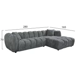 ΣΕΤ ΚΑΝΑΠΕΣ ΓΩΝΙΑ (ΔΕΞΙΑ)-ΠΟΛΥΘΡΟΝΑ LOUNGE LYKKE HM10820.02R ΕΚΡΟΥ ΥΦΑΣΜΑ