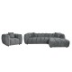 ΣΕΤ ΚΑΝΑΠΕΣ ΓΩΝΙΑ (ΔΕΞΙΑ)-ΠΟΛΥΘΡΟΝΑ LOUNGE LYKKE HM10820.01R ΓΚΡΙ ΥΦΑΣΜΑ