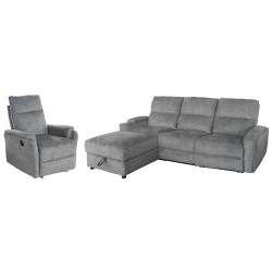 ΣΕΤ ΚΑΝΑΠΕΣ-ΠΟΛΥΘΡΟΝΑ RELAX SYNTHIA HM10735.03 ΓΚΡΙ ΥΦΑΣΜΑ-ΗΛ.ΑΝΑΚΛΙΣΗ [L]