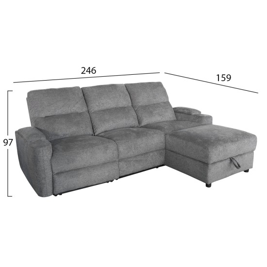 ΣΕΤ ΚΑΝΑΠΕΣ-ΠΟΛΥΘΡΟΝΑ RELAX SYNTHIA HM10736.03 ΓΚΡΙ ΥΦΑΣΜΑ-ΗΛ.ΑΝΑΚΛΙΣΗ [R]