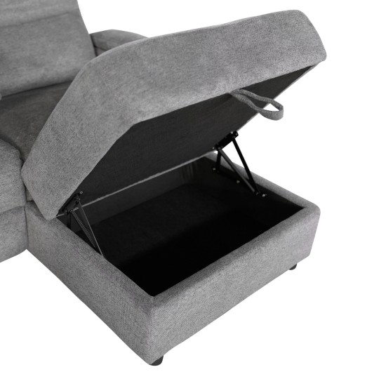 ΣΕΤ ΚΑΝΑΠΕΣ-ΠΟΛΥΘΡΟΝΑ RELAX SYNTHIA HM10736.03 ΓΚΡΙ ΥΦΑΣΜΑ-ΗΛ.ΑΝΑΚΛΙΣΗ [R]