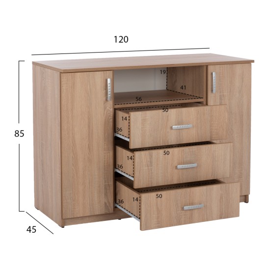 ΣΕΤ ΚΡΕΒΑΤΟΚΑΜΑΡΑΣ 5ΤΜΧ ADLER HM11758 ΜΕΛΑΜΙΝΗ SONAMA OAK-ΓΙΑ ΣΤΡΩΜΑ 160x200εκ