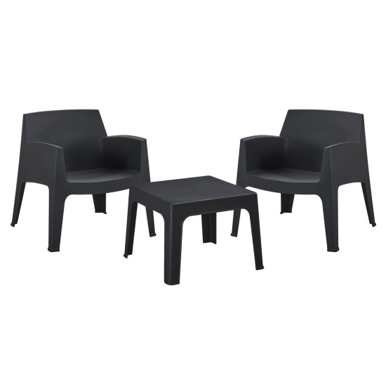 ΣΕΤ LOUNGE 3ΤΜΧ SLEEK HM21274.02 ΜΑΥΡΟ ΠΟΛΥΠΡΟΠΥΛΕΝΙΟ