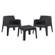 ΣΕΤ LOUNGE 3ΤΜΧ SLEEK HM21274.02 ΜΑΥΡΟ ΠΟΛΥΠΡΟΠΥΛΕΝΙΟ