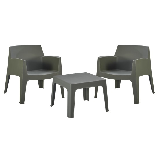 ΣΕΤ LOUNGE 3ΤΜΧ SLEEK HM21274.05 DARK OLIVE GREEN ΠΟΛΥΠΡΟΠΥΛΕΝΙΟ