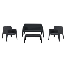 ΣΕΤ LOUNGE 4ΤΜΧ SLEEK HM21275.02 ΜΑΥΡΟ ΠΟΛΥΠΡΟΠΥΛΕΝΙΟ