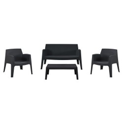 ΣΕΤ LOUNGE 4ΤΜΧ SLEEK HM21275.02 ΜΑΥΡΟ ΠΟΛΥΠΡΟΠΥΛΕΝΙΟ