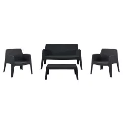 ΣΕΤ LOUNGE 4ΤΜΧ SLEEK HM21275.02 ΜΑΥΡΟ ΠΟΛΥΠΡΟΠΥΛΕΝΙΟ