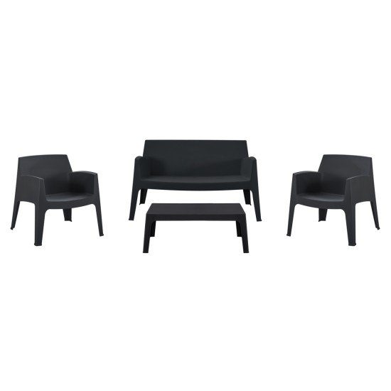 ΣΕΤ LOUNGE 4ΤΜΧ SLEEK HM21275.02 ΜΑΥΡΟ ΠΟΛΥΠΡΟΠΥΛΕΝΙΟ