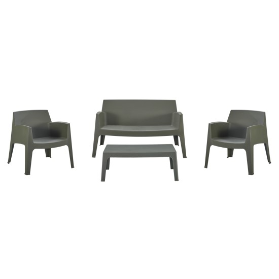 ΣΕΤ LOUNGE 4ΤΜΧ SLEEK HM21275.05 DARK OLIVE GREEN ΠΟΛΥΠΡΟΠΥΛΕΝΙΟ