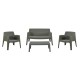 ΣΕΤ LOUNGE 4ΤΜΧ SLEEK HM21275.05 DARK OLIVE GREEN ΠΟΛΥΠΡΟΠΥΛΕΝΙΟ