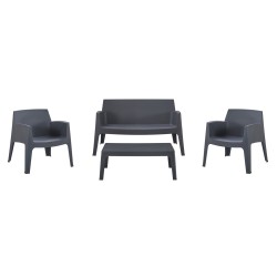 ΣΕΤ LOUNGE 4ΤΜΧ SLEEK HM21275.10 ΓΚΡΙ ΠΟΛΥΠΡΟΠΥΛΕΝΙΟ