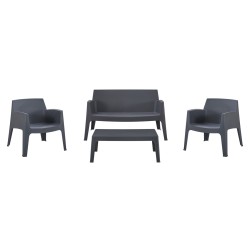 ΣΕΤ LOUNGE 4ΤΜΧ SLEEK HM21275.10 ΓΚΡΙ ΠΟΛΥΠΡΟΠΥΛΕΝΙΟ