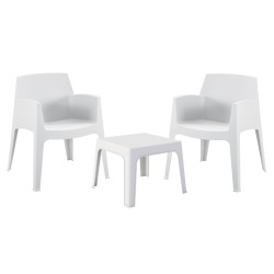 ΣΕΤ 3ΤΜΧ ΠΟΛΥΠΡΟΠΥΛΕΝΙΟΥ SLEEK HM21267.01 ΤΡΑΠΕΖΑΚΙ & 2 ΠΟΛΥΘΡΟΝΕΣ-ΛΕΥΚΟ