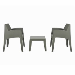 ΣΕΤ 3ΤΜΧ ΠΟΛΥΠΡΟΠΥΛΕΝΙΟΥ SLEEK HM21267.05 ΤΡΑΠΕΖΑΚΙ & 2 ΠΟΛΥΘΡΟΝΕΣ-DARK OLIVE GREEN