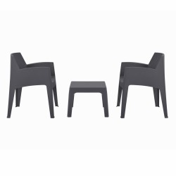 ΣΕΤ 3ΤΜΧ ΠΟΛΥΠΡΟΠΥΛΕΝΙΟΥ SLEEK HM21267.10 ΤΡΑΠΕΖΑΚΙ & 2 ΠΟΛΥΘΡΟΝΕΣ-ΓΚΡΙ