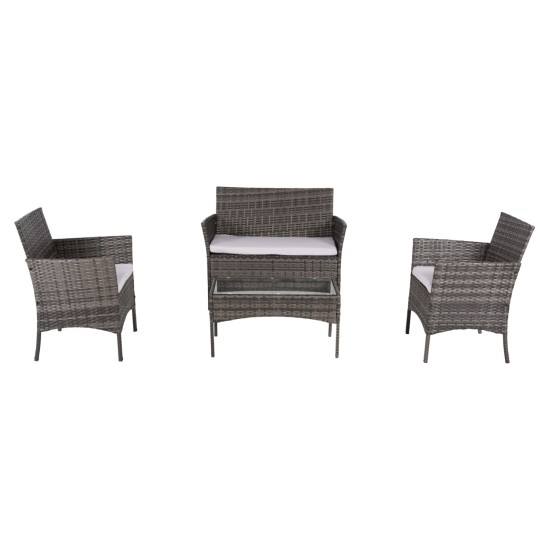 ΣΕΤ ΣΑΛΟΝΙ 4ΤΜΧ STASIA HM6089.02 ΣΥΝΘ.RATTAN ΓΚΡΙ-ΜΠΕΖ ΜΑΞΙΛΑΡΙΑ