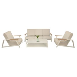ΣΕΤ ΣΑΛΟΝΙ 4ΤΜΧ LAITH HM6551.02 ΑΛΟΥΜΙΝΙΟ & ΜΑΞΙΛΑΡΙΑ ΣΕ ΚΡΕΜ