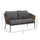 ΣΕΤ ΣΑΛΟΝΙ 4ΤΜΧ CASSIAN HM6552.01 ΑΛΟΥΜΙΝΙΟ & ΜΑΞΙΛΑΡΙΑ ΓΚΡΙ-ΜΠΕΖ P.E.RATTAN