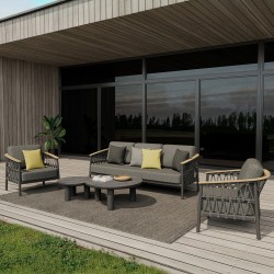 ΣΕΤ ΣΑΛΟΝΙ 5ΤΜΧ STREAM HM6426.01 ΑΝΘΡΑΚΙ ΑΛΟΥΜΙΝΙΟ-STRAP ΣΧΟΙΝΙ-OLEFIN