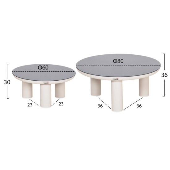 ΣΕΤ ΣΑΛΟΝΙ 5ΤΜΧ STREAM HM6426.02 ΚΡΕΜ ΑΛΟΥΜΙΝΙΟ--ΜΠΕΖ ΣΧΟΙΝΙ & OLEFIN