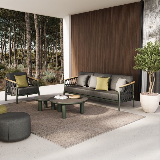 ΣΕΤ ΣΑΛΟΝΙ 5ΤΜΧ STREAM HM6426.07 ΠΡΑΣΙΝΟ ΑΛΟΥΜΙΝΙΟ-ΑΝΘΡΑΚΙ ΣΧΟΙΝΙ-OLEFIN